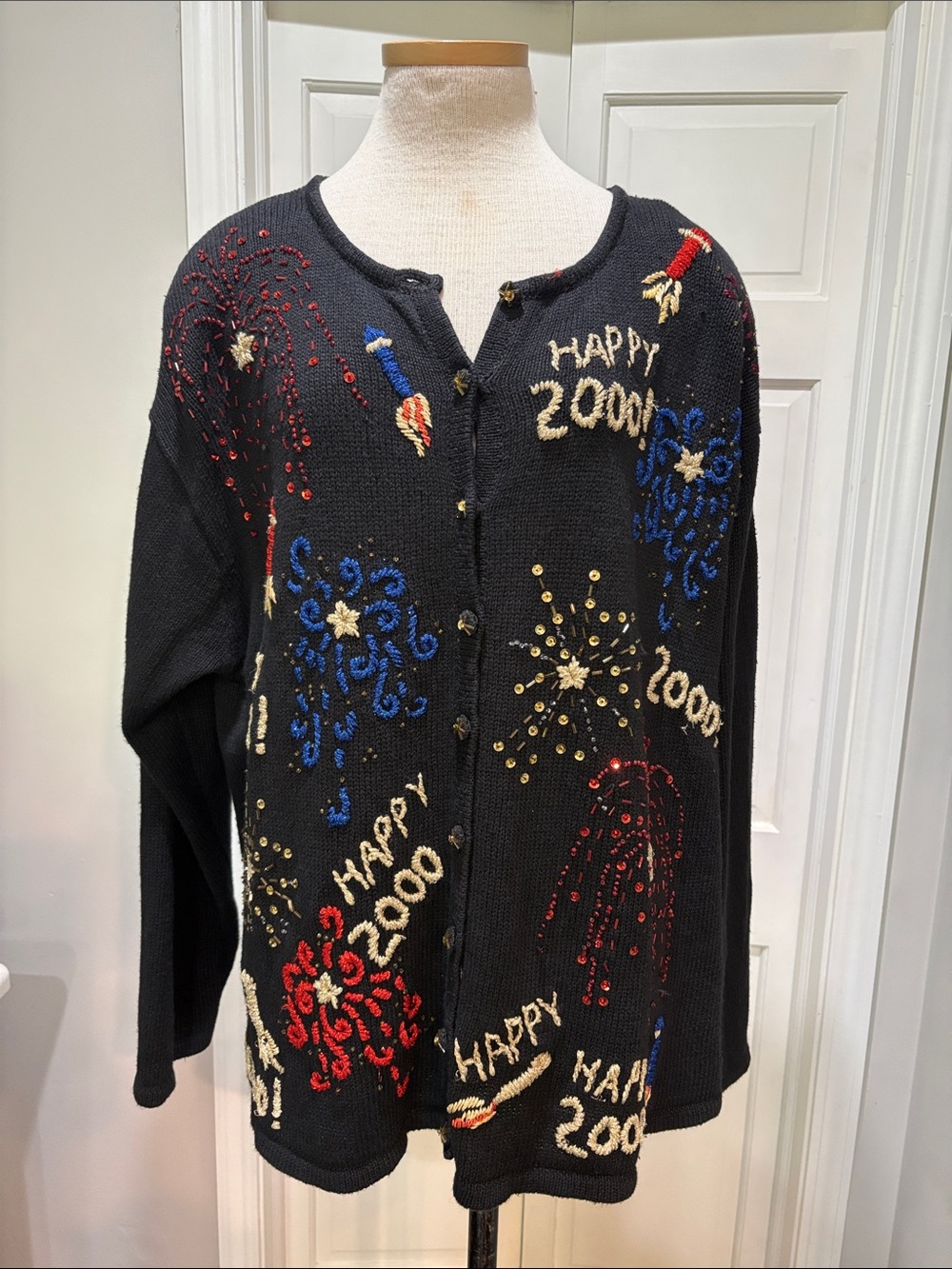Tiara vintage 2000s cardigan with sequins and embroidery